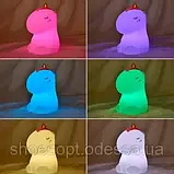 Світильник нічник Єдиноріг силіконовий, 7 кольорів світіння, фото 3