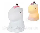 Світильник нічник Єдиноріг силіконовий, 7 кольорів світіння, фото 6