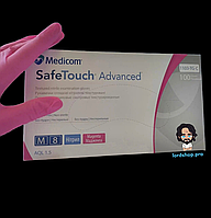 Перчатки нитриловые медиком: Medicom safetouch XS Pink (100 шт), нестерильные неопудренные розовые, ИксС