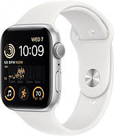 Apple Watch SE 2022 GPS 44mm Silver Aluminum Case with White Sport Band (MNK23)