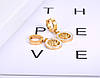 Сережки кільця класичні золото бренд під Bvlgari , медична сталь, фото 2