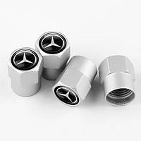 Захисні ковпачки на ніпель коліс для автомобіля Мерседес Short Silver Mercedes, 4 шт.