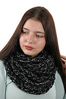 Женский стильный зимний вязаный шарф-снуд