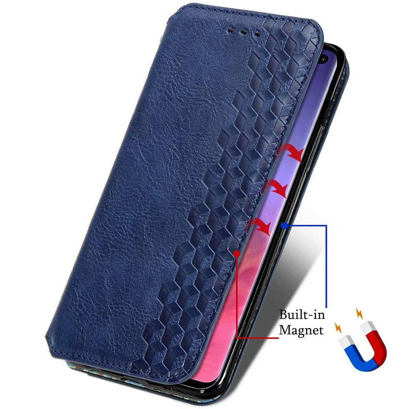 Кожаный чехол книжка GETMAN Cubic (PU) для Samsung Galaxy A72 4G / A72 5G Синий - фото 5 - id-p1720638905