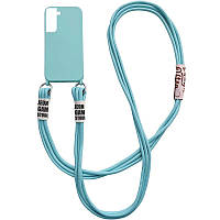 Чохол Cord case з довгим кольоровим ремінцем для Samsung Galaxy S22+ Бірюзовий/Marine Green