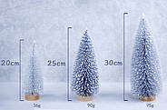 Новорічна ялинка засніжена 30 см срібляста, декоративна кімнатна ялина, прикраса на Новий рік і Різдво, фото 3