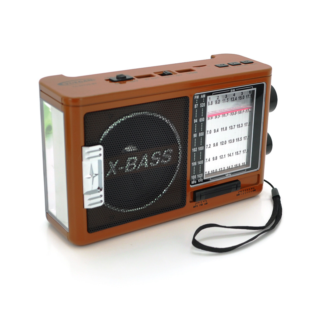 Радіоприймач YG-097US-BT+Solar, AM/FM радіо, Входи microSD, USB, AUX, корпус пластмас, Mix color, BOX