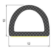 Уплотнитель гаражный 10х12мм, 50м /черный/ TECHNICS