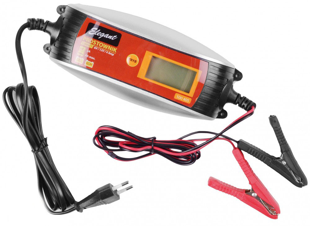 Зарядний пристрій імпульсний 4 А  6-12V  цифра панель  тип АКБ (кислотні, гелеві EGM) "Elegant" 100405, фото 1