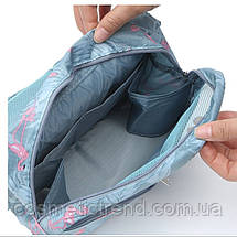 Косметичка/несесер дорожня розкладна підвісна Trevel Toiletry Pouch (малюнок фламінго) 42*24*9 см, фото 2