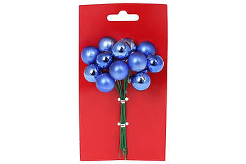 Букетик ягід для декору 6 шт, 2см, колір - яскравий синій 898-240