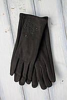 Женские стрейчевые перчатки Черные Большие