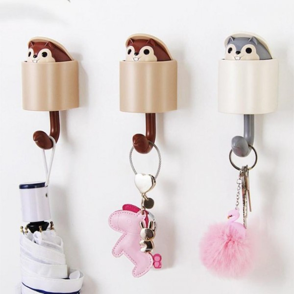 Вішалка-гачок для одягу на стіну в дитячу Білочка сірий, цена 237 грн