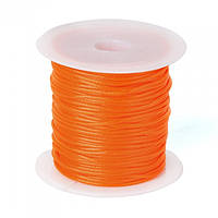 Шнур Вощеный Полиэстер, подходит для плетения браслетов, Цвет: Оранжевый, Размер: Толщина 1мм, около