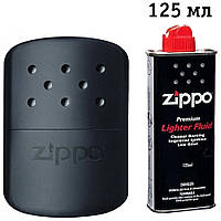 Комплект Zippo Грелка для рук Black Hand Warmer Euro 40368 + Бензин 3141 для зажигалок