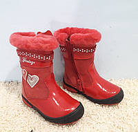 Дитячі зимові модні утеплені чоботи на дівчинку