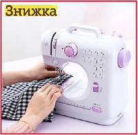 Электрическая бытовая швейная машинка с оверлоком 12в1 Sewing Machine FHSM-505A Pro портативная с подсветкой
