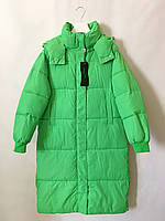Женская теплая зимняя куртка/пальто ярко зеленая