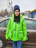 Куртка жіноча євро зима Зелена, фото 5