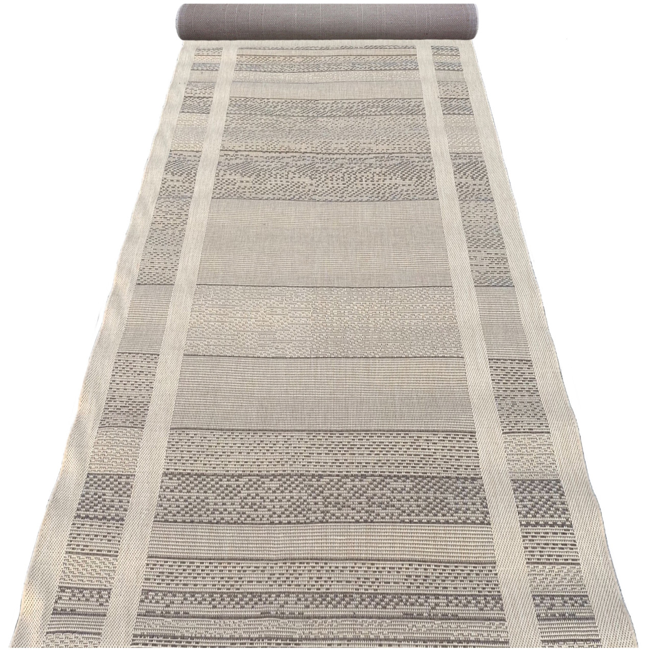 60 см Доріжка рогожка на підлогу безворсова в бежевому кольорі, виробництво Бельгія, Natura 20374 Natural/coffee