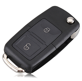 Корпус ключа для VW Volkswagen (Фольксваген) 2 кнопки, Без леза ключа, корпус на три частини (+ Емблема)