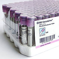 Пробірки вакуумні BD Vacutainer® Plus 2 мл, 13х75 мм, К3 ЕДТА, пластик, паперова збільшеного розміру етикетка