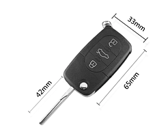 Корпус ключа для AUDI (Ауді) OLD 66x35 mm 3 кнопки (+емблема), фото 4