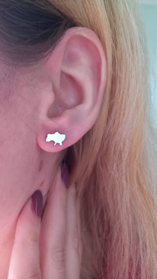 Срібні пусети карта України, фото 1