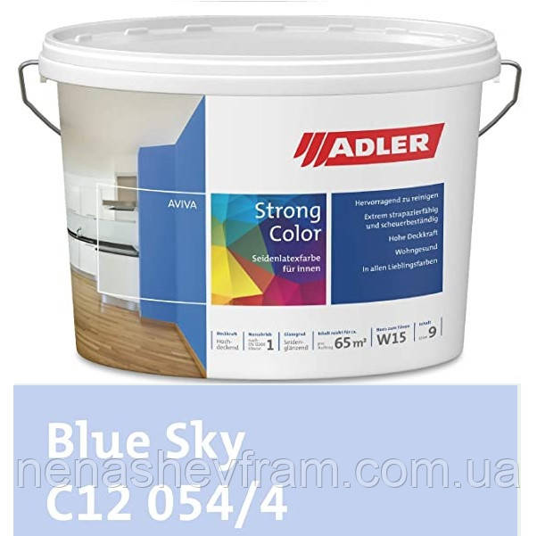 Фарба латексна інтер'єрна стійка до стирання Aviva Strong-Color,Adler колір Blue Sky
