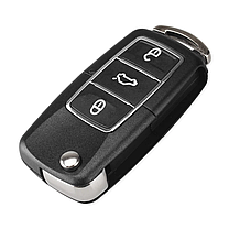 Корпус ключа для Skoda (Шкода) 3 ХРОМ кнопки, Без леза ключа, корпус на три частини, фото 3
