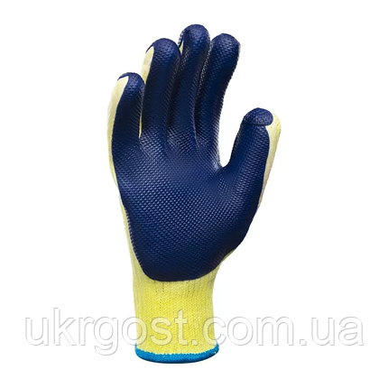 Рукавички захисні з латексним покриттям для скла Квітка PRO сині, фото 1