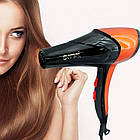 Фен професійний 2600 Вт для волосся Gemei GM 1766, Помаранчевий / Дорожній фен з дифузором, фото 2
