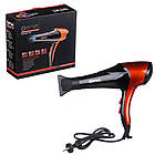 Фен професійний 2600 Вт для волосся Gemei GM 1766, Помаранчевий / Дорожній фен з дифузором, фото 3