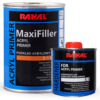 Акриловий грунт-наповнювач Ranal MAXI FILLER HS сірий 0.8 л (із затвердником 0.16 л)