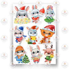 Друк їстівного фото — Вафельний папір — Зайчики No7