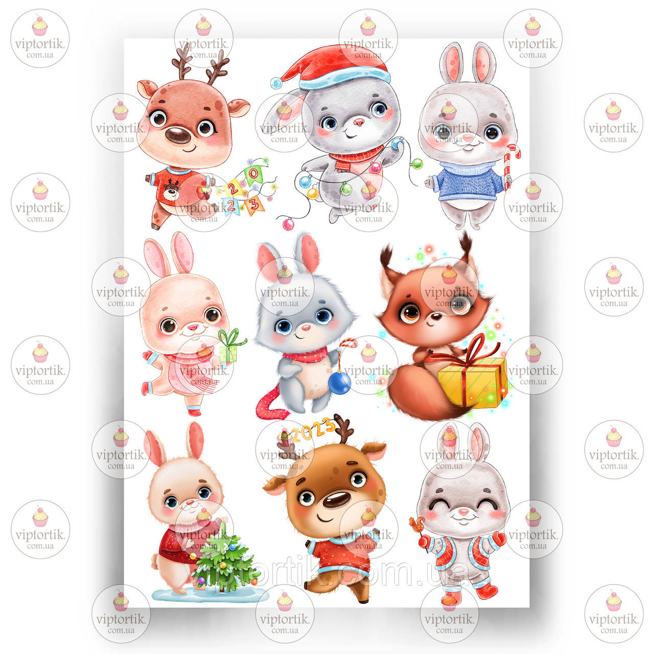 Друк їстівного фото — Вафельний папір — Зайчики No8, фото 1