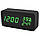 Настільний мережевий годинник VST-862S-4 термометр + гігрометр (Чорний корпус та зелені цифри), фото 2