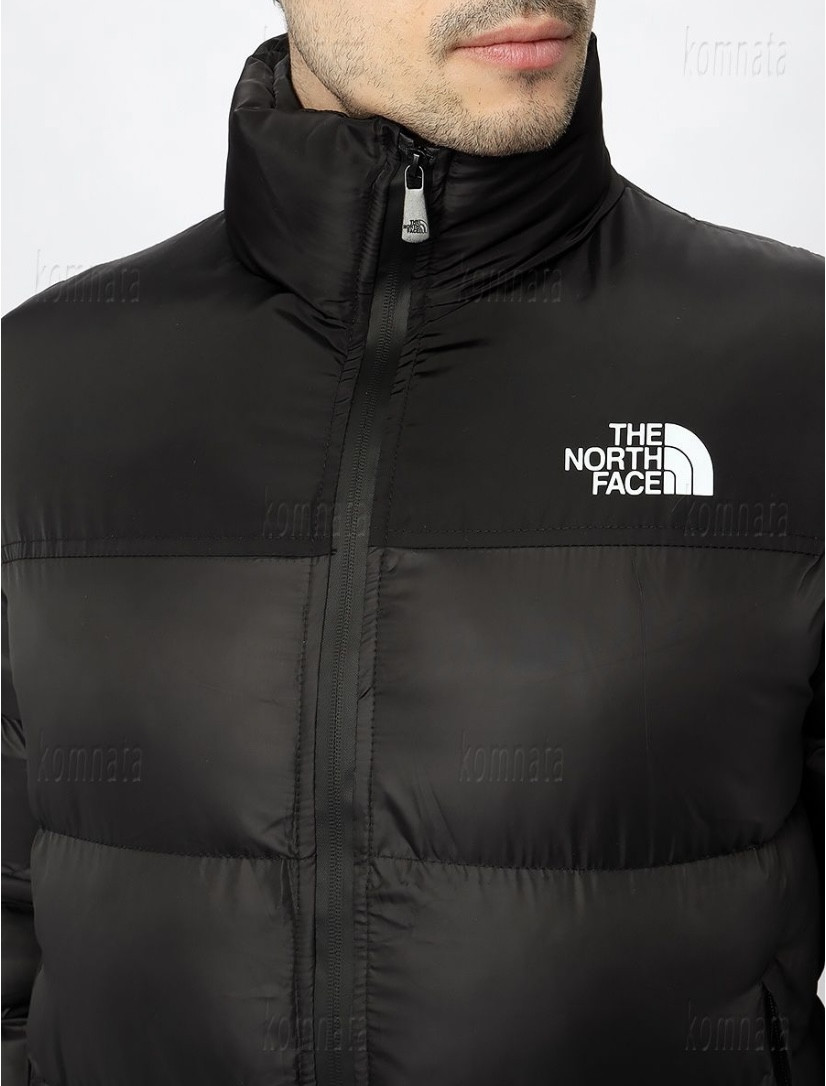 Мужская куртка The North Face зимняя черная белая пуховик теплый Зе ...