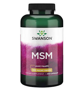 Метилсульфанілметан (МСМ) Swanson MSM 500 мг 250 капс. (уцінка термін по 10.22)