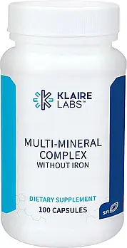 Мульти-Мінерал Комплекс без заліза, Multi-Mineral Complex w/o Iron, Klaire Labs, 100 капсул