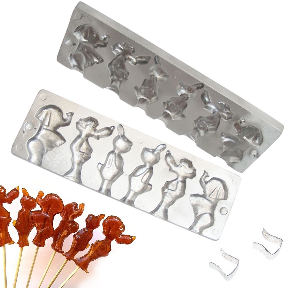 Форма для приготування льодяників і цукерок на паличці «Ну постривай Вовк Заєць Слон» ХЕАЗ Харків, фото 1