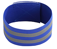 Світловідбивна стрічка (пов'язка) на липучці для одягу Блакитний