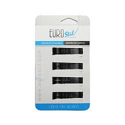 Невидимки для волосся Eurostil чорні 50 мм 24 шт