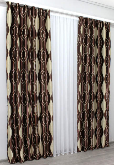 Модні штори блекаут в спальню комплект штор 2шт 150*270. Штори коричневого кольору