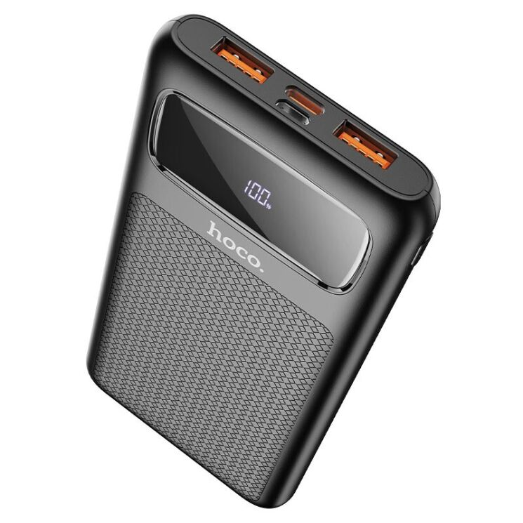 Power bank Hoco J81 10000 mAh 22.5 W зі швидким заряджанням QC3.0/PD2.0 з цифровим дисплеєм, Чорний
