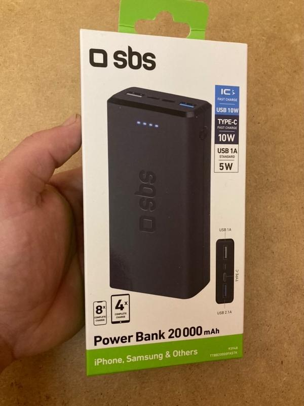 Power Bank SBS 2USB+Type-C 10W 20000mAh