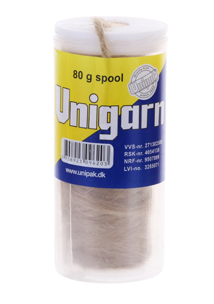 Льон сантехнічний UNIPAK Unigarn 80г. (котушка в контейнері)