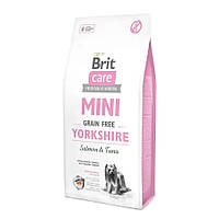 Сухой корм Brit Care Mini Grain Free Yorkshire беззерновой для йоркширских терьеров (лосось/тунец) 7 кг