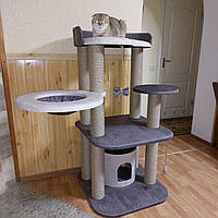 Стильная компактная когтеточка с домиком большая лежанка для котов и кошек всех пород 130см