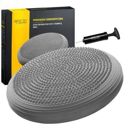 Балансувальна подушка-диск 4FIZJO MED+ 33 см (сенсомоторна) масажна 4FJ0315 Grey, фото 2